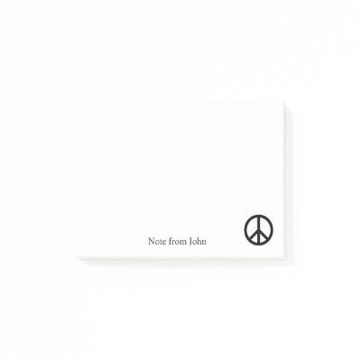 Peace Icon Custom Name Text Post-it Notes
