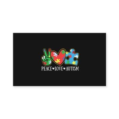 Peace Love Autism Puzzle Ribbon Autism Awareness