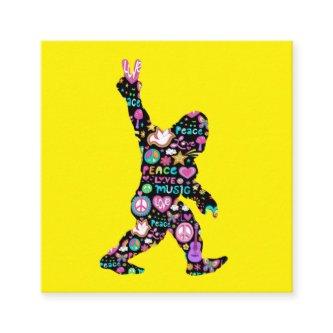 Peace Love Bigfoot Hippie Funny Bigfoot Lover    Square