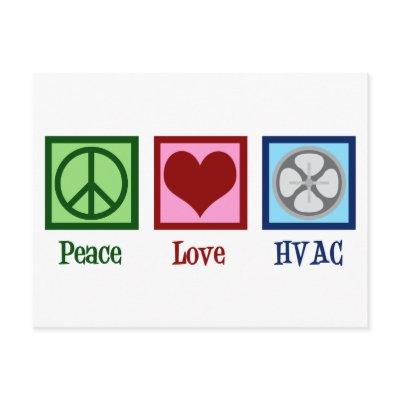 Peace Love HVAC Company Postcard