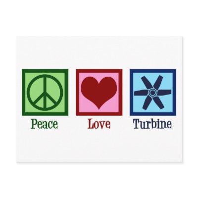 Peace Love Turbine Fan Postcard