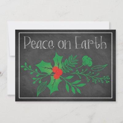 Peace on Earth Holiday Card | Faux Chalkboard