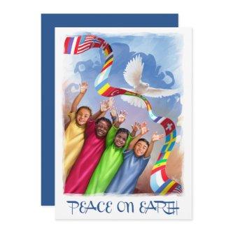 Peace on Earth. Multicultural Kids Holiday Cards
