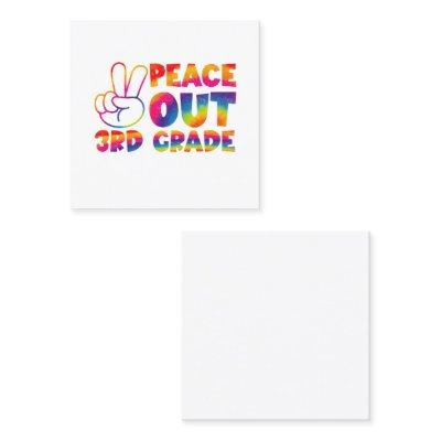 Peace Out Third Grade Tie Dye Last Day 3rd Grade  Square