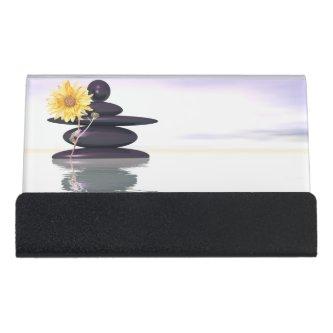 Peaceful stones and flower - 3D render Desk  Holder