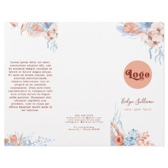Peach and blue tropical brochure