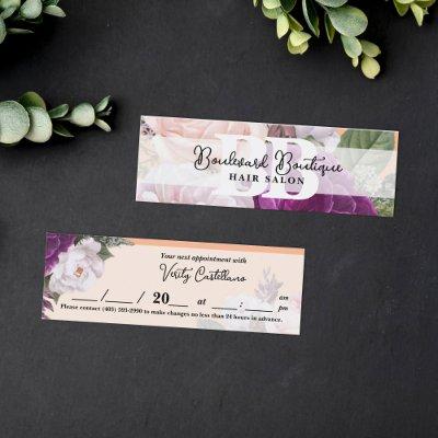 Peach Fuzz Rose Floral Salon Bookmark Appointment Mini