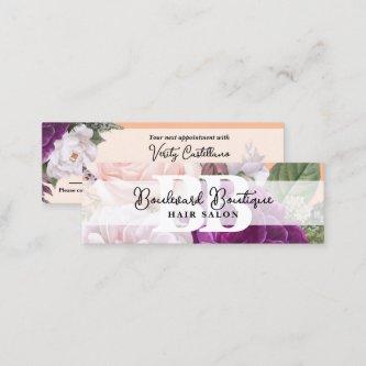 Peach Fuzz Rose Floral Salon Bookmark Appointment Mini
