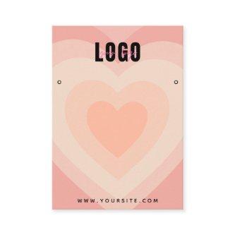 Peach Layered Heart Love Earrings Jewelry Display