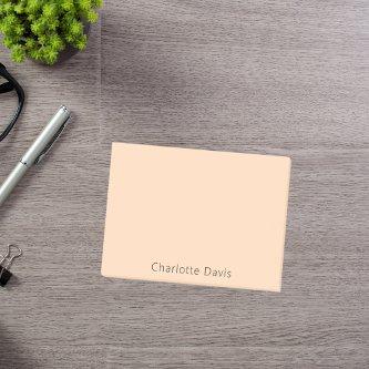 Peach name post-it notes