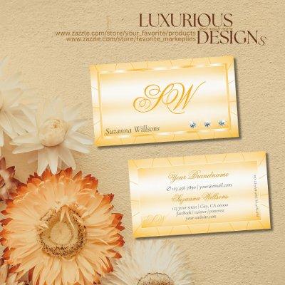 Peach Orange with Diamonds and Monogram Glamour