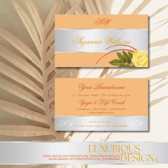 Peach Silver Decor Cute Rose Flower with Initials