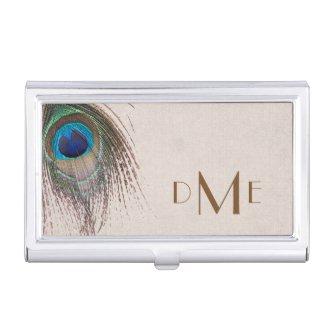 Peacock Feather Monogram  Holder