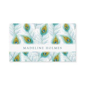 Peacock Feathers Blue Modern