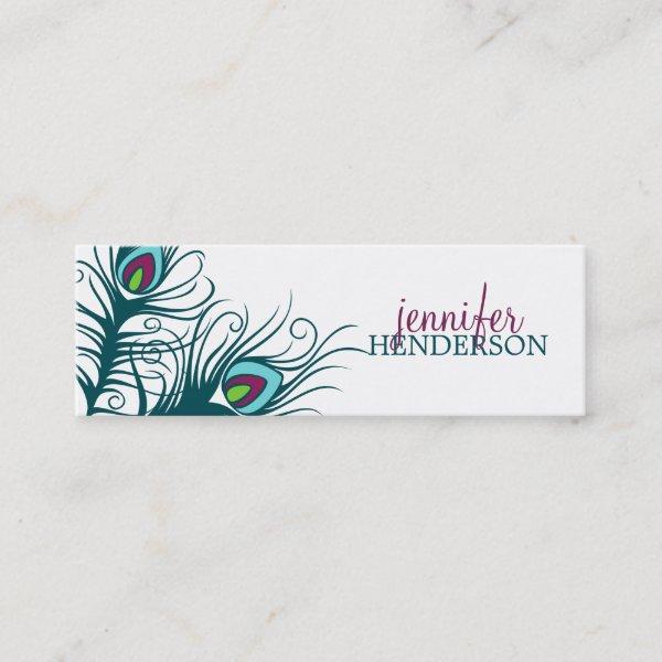Peacock Feathers Personal Calling Card