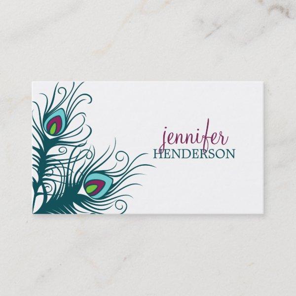 Peacock Feathers Personal Calling Card