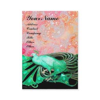 PEACOCK green black red pink sparkle
