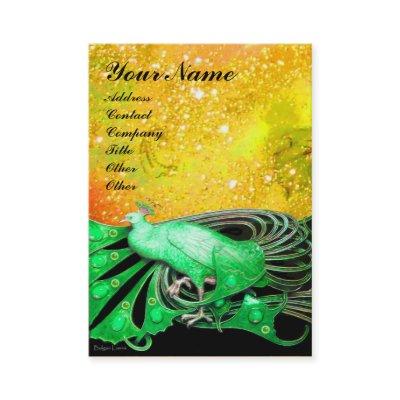PEACOCK green black yellow sparkle