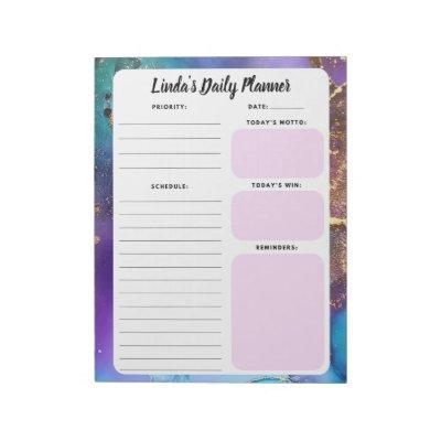 Peacock Marble Abstract Daily To-Do List Notepad