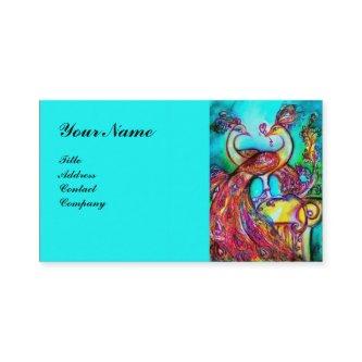 PEACOCKS IN LOVE MONOGRAM,red blue turquase