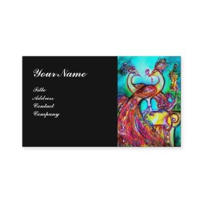 PEACOCKS IN LOVE MONOGRAM,red blue turquoise black