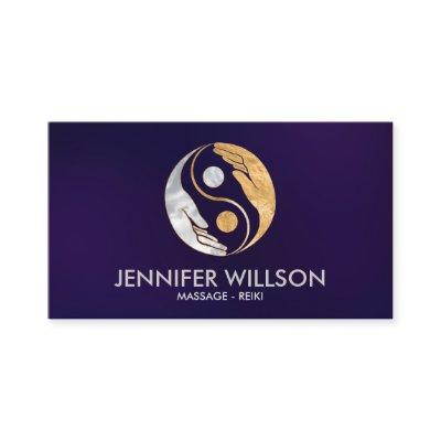 Pearl and gold Healing Hands Yin Yang symbol