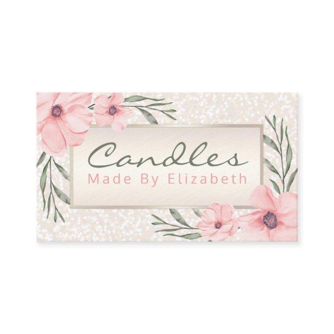 Pearl Glitter Floral Handmade Candle Soy Wax Melt