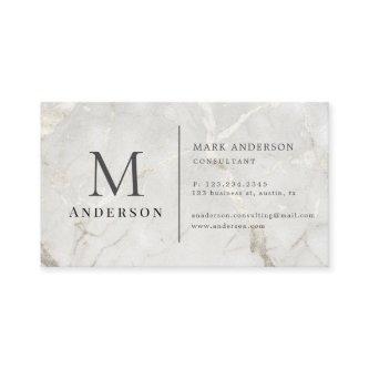 Pearl Marble Masculine Double Monogram Business Ca