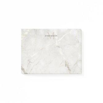 Pearl Marble Masculine double monogram Post-it Notes