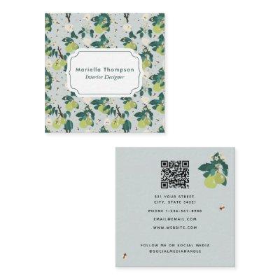 Pears Bees Botanical Floral Interior Designer Square
