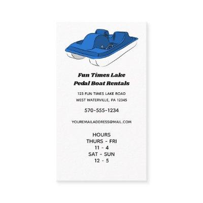 Pedal Boat Rental Business and Hours Vertical