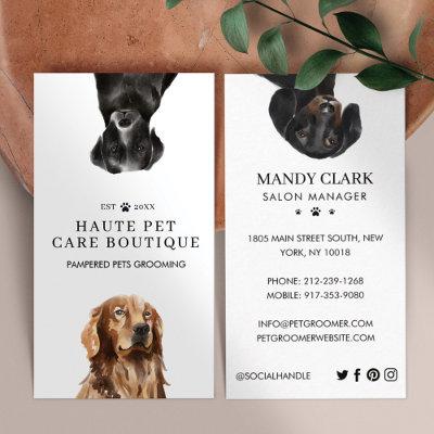 Peeking Watercolor Dogs Pet Care Grooming & Salon