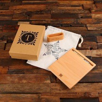 Pen and Mouse Pad with Engraved Card Holder