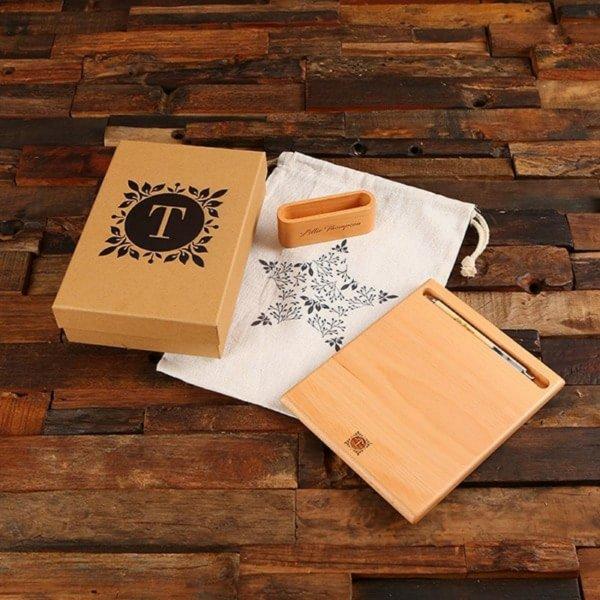 Pen and Mouse Pad with Engraved Card Holder
