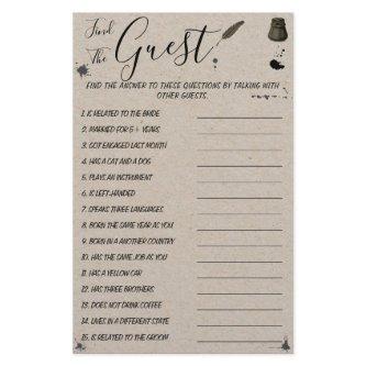 Pen & Inkwell | Find the Guest  Shower Game Card Flyer