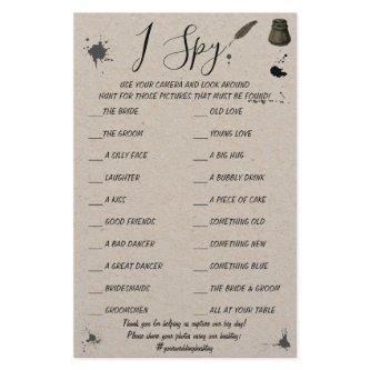 Pen & Inkwell | Wedding Reception I Spy Game Card Flyer