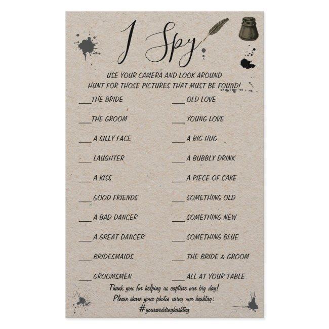 Pen & Inkwell | Wedding Reception I Spy Game Card Flyer