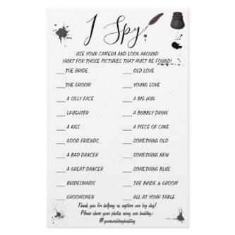 Pen & Inkwell | Wedding Reception I Spy Game Card Flyer