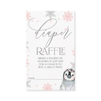 Penguin Baby Shower Diaper Raffle ticket Insert