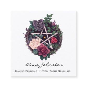 Pentagram and Roses Occult Square