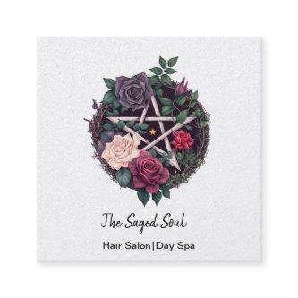 Pentagram and Roses Pagan Gothic Square