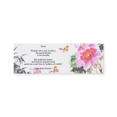Peony Bookmark/Poetry by Skye Ryan-Evans Mini