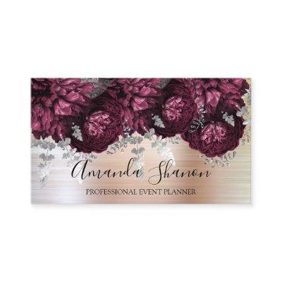 Peony Flowers Rose Silver Logo Event Planner