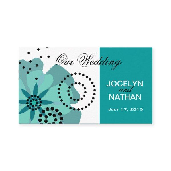 Pepper Poppies Wedding Website teal Enclosure Card