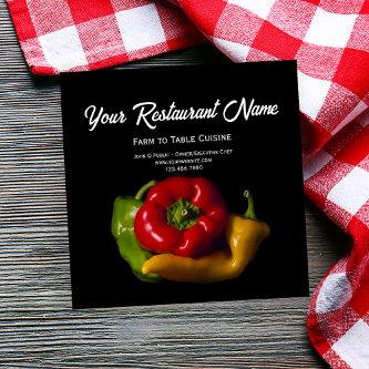 Pepper Trio Farm to Table Restaurant Business Calling Card