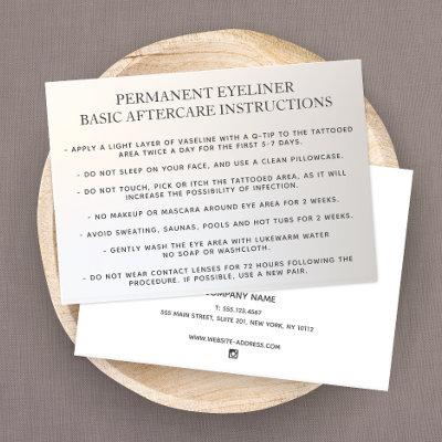 Permanent Eyeliner Basic Aftercare Instructions  B