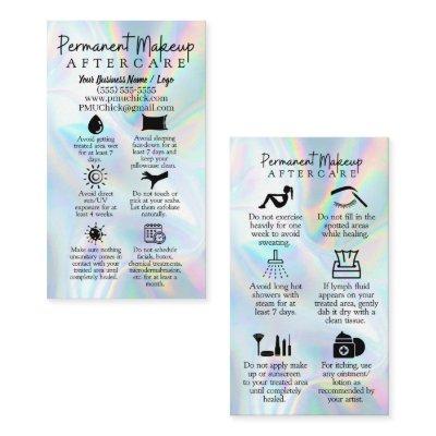 Permanent Makeup Aftercare Card