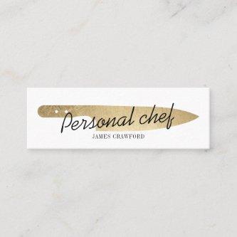 Personal chef chic gold knife minimalist catering mini