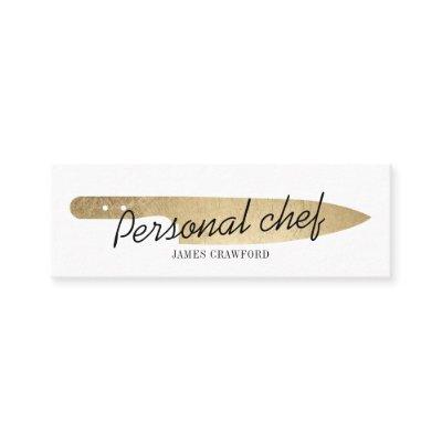 Personal chef chic gold knife minimalist catering mini