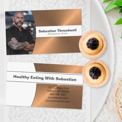 Personal Chef Faux Brushed Copper Custom Photo